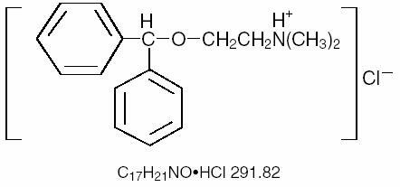 Formula structurală a difenhidraminei